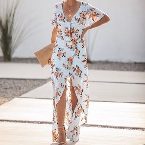 Vici - Garden Rose Floral Tie Maxi Dress